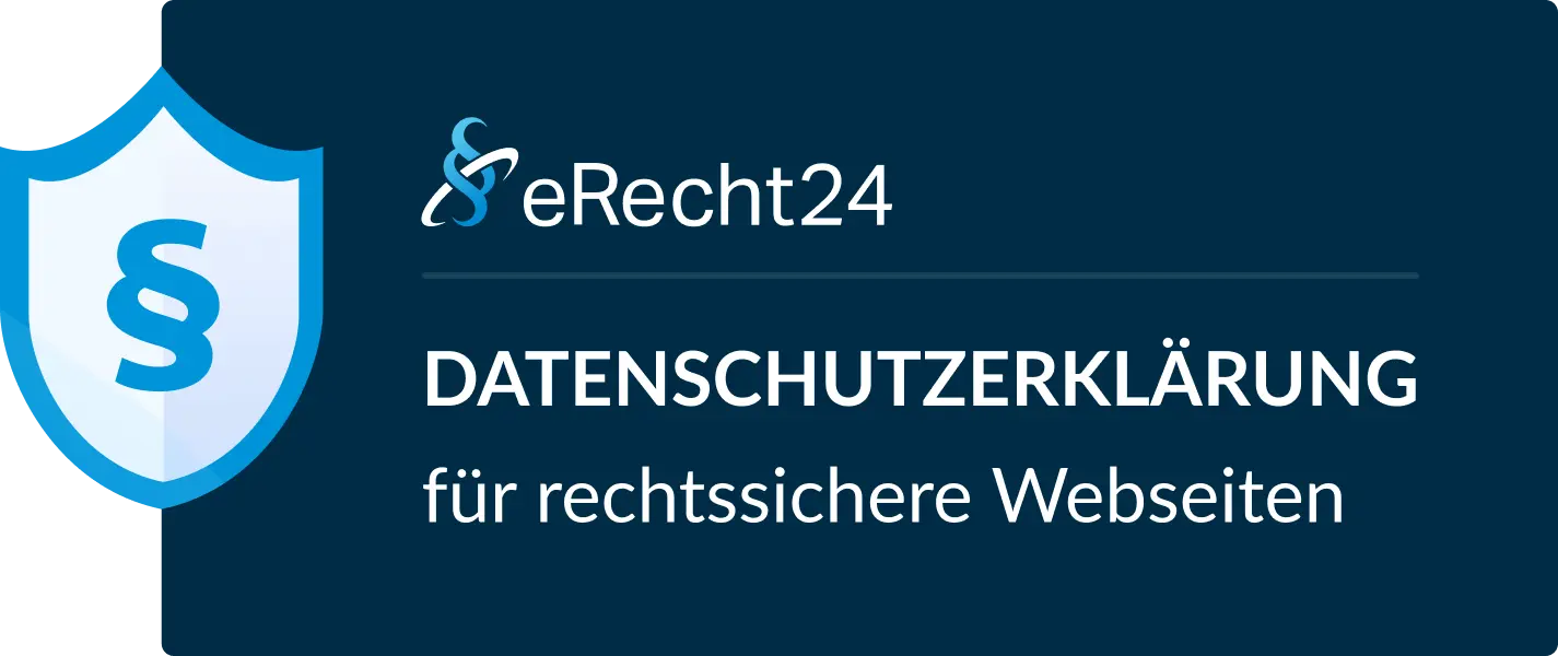 Siegel von eRecht24, Datenschutzerklärung für rechtssichere Webseiten