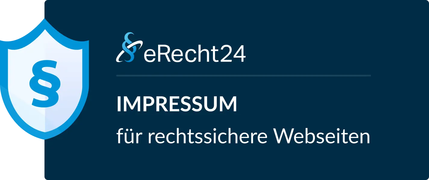Siegel von eRecht24, Impressum für rechtssichere Webseiten